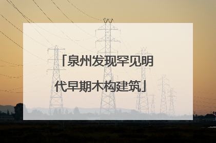 泉州发现罕见明代早期木构建筑