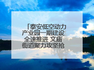 泰安低空动力产业园一期建设全速推进 文庙街道聚力攻坚抢抓“进度条”