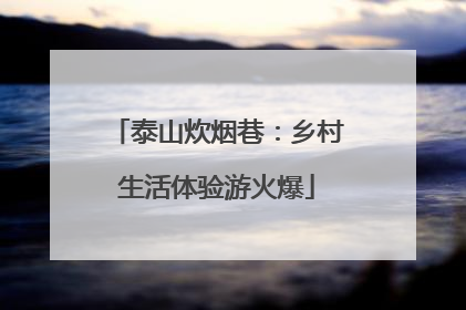 泰山炊烟巷：乡村生活体验游火爆