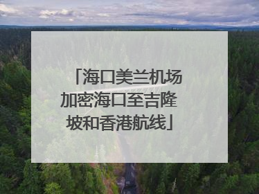 海口美兰机场加密海口至吉隆坡和香港航线