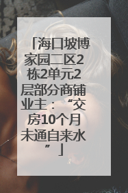 海口坡博家园二区2栋2单元2层部分商铺业主：“交房10个月未通自来水”