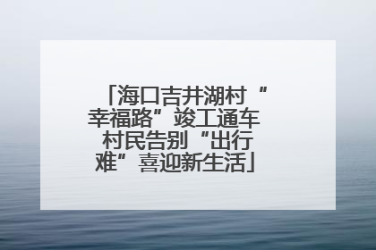 海口吉井湖村“幸福路”竣工通车 村民告别“出行难”喜迎新生活