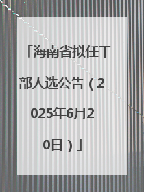海南省拟任干部人选公告（2025年6月20日）