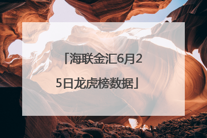 海联金汇6月25日龙虎榜数据