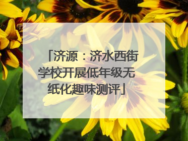济源：济水西街学校开展低年级无纸化趣味测评