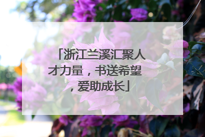 浙江兰溪汇聚人才力量，书送希望，爱助成长