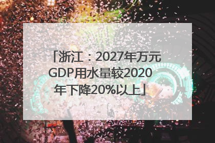 浙江：2027年万元GDP用水量较2020年下降20%以上
