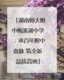 湖南师大附中梅溪湖中学：承百年附中血脉 筑全新品质高地