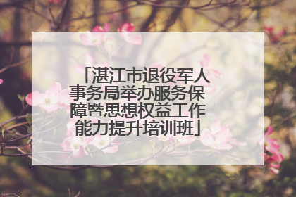 湛江市退役军人事务局举办服务保障暨思想权益工作能力提升培训班