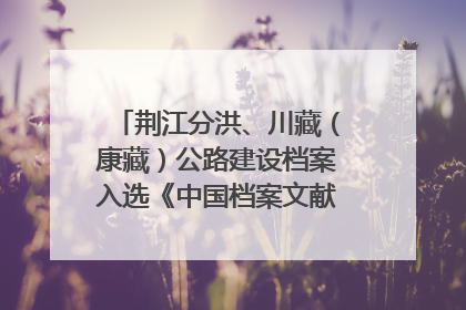荆江分洪、川藏（康藏）公路建设档案入选《中国档案文献遗产名录》