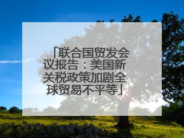 联合国贸发会议报告：美国新关税政策加剧全球贸易不平等