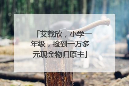 艾载欣，小学一年级，捡到一万多元现金物归原主