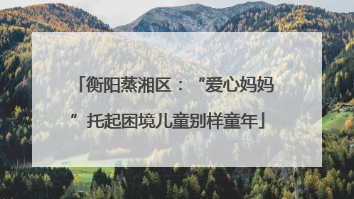 衡阳蒸湘区：“爱心妈妈”托起困境儿童别样童年