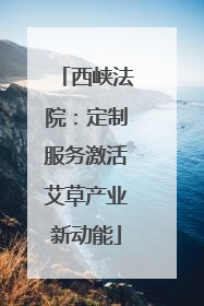 西峡法院：定制服务激活艾草产业新动能