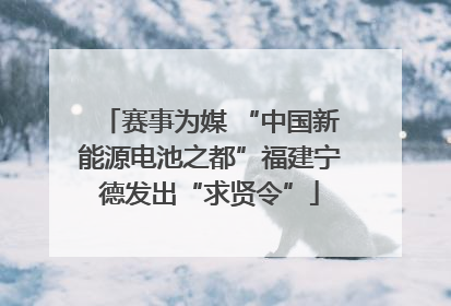 赛事为媒 “中国新能源电池之都”福建宁德发出“求贤令”