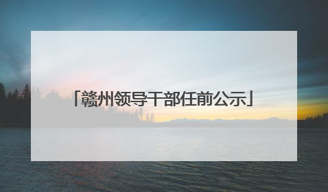 赣州领导干部任前公示