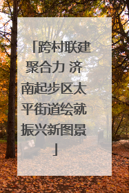 跨村联建聚合力 济南起步区太平街道绘就振兴新图景