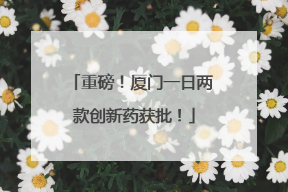 重磅！厦门一日两款创新药获批！