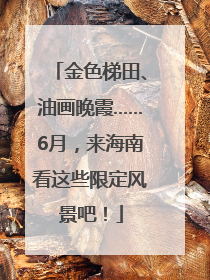 金色梯田、油画晚霞……6月，来海南看这些限定风景吧！