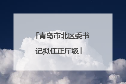 青岛市北区委书记拟任正厅级