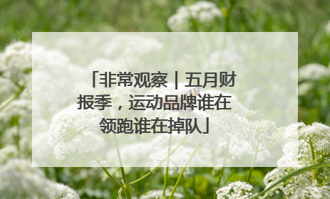非常观察｜五月财报季，运动品牌谁在领跑谁在掉队