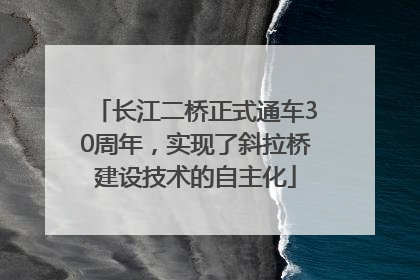 长江二桥正式通车30周年，实现了斜拉桥建设技术的自主化