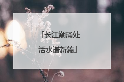 长江潮涌处 活水谱新篇