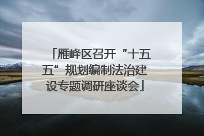 雁峰区召开“十五五”规划编制法治建设专题调研座谈会