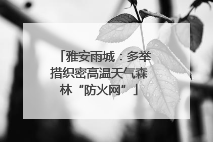 雅安雨城：多举措织密高温天气森林“防火网”