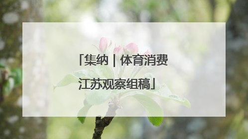 集纳｜体育消费江苏观察组稿