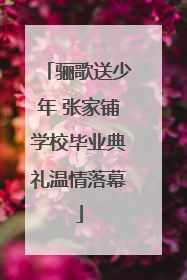 骊歌送少年 张家铺学校毕业典礼温情落幕