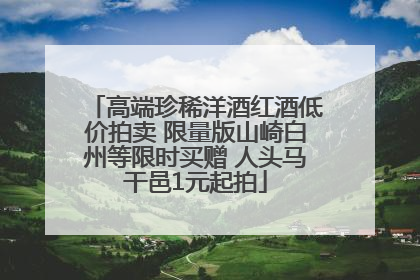 高端珍稀洋酒红酒低价拍卖 限量版山崎白州等限时买赠 人头马干邑1元起拍