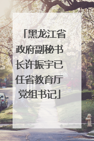 黑龙江省政府副秘书长许振宇已任省教育厅党组书记