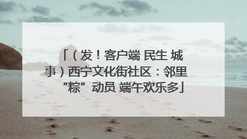（发！客户端 民生 城事）西宁文化街社区：邻里“粽”动员 端午欢乐多