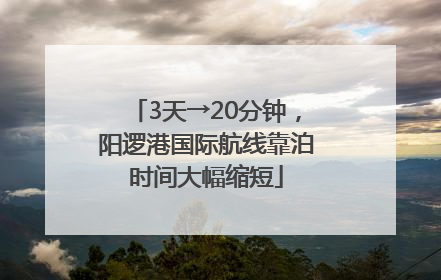 3天→20分钟，阳逻港国际航线靠泊时间大幅缩短