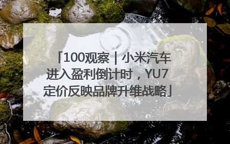 100观察｜小米汽车进入盈利倒计时，YU7定价反映品牌升维战略