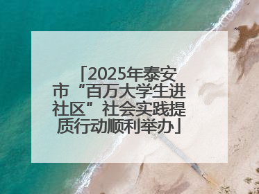 2025年泰安市“百万大学生进社区”社会实践提质行动顺利举办