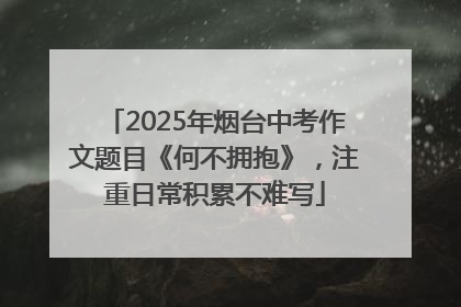 2025年烟台中考作文题目《何不拥抱》，注重日常积累不难写