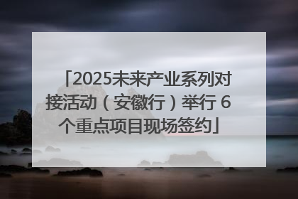 2025未来产业系列对接活动（安徽行）举行 6个重点项目现场签约