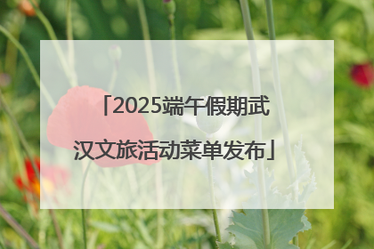 2025端午假期武汉文旅活动菜单发布