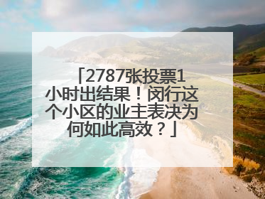 2787张投票1小时出结果！闵行这个小区的业主表决为何如此高效？