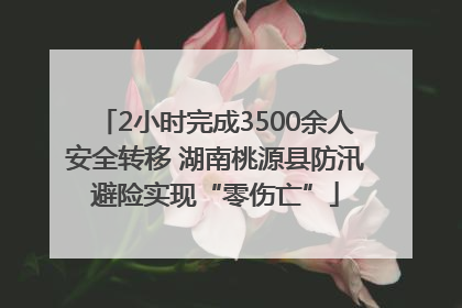 2小时完成3500余人安全转移 湖南桃源县防汛避险实现“零伤亡”