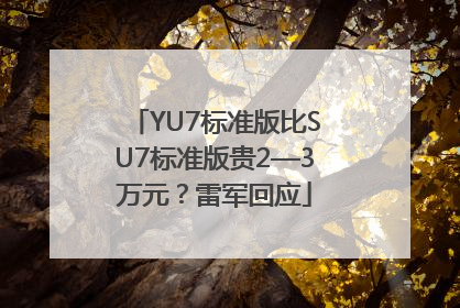 YU7标准版比SU7标准版贵2—3万元？雷军回应